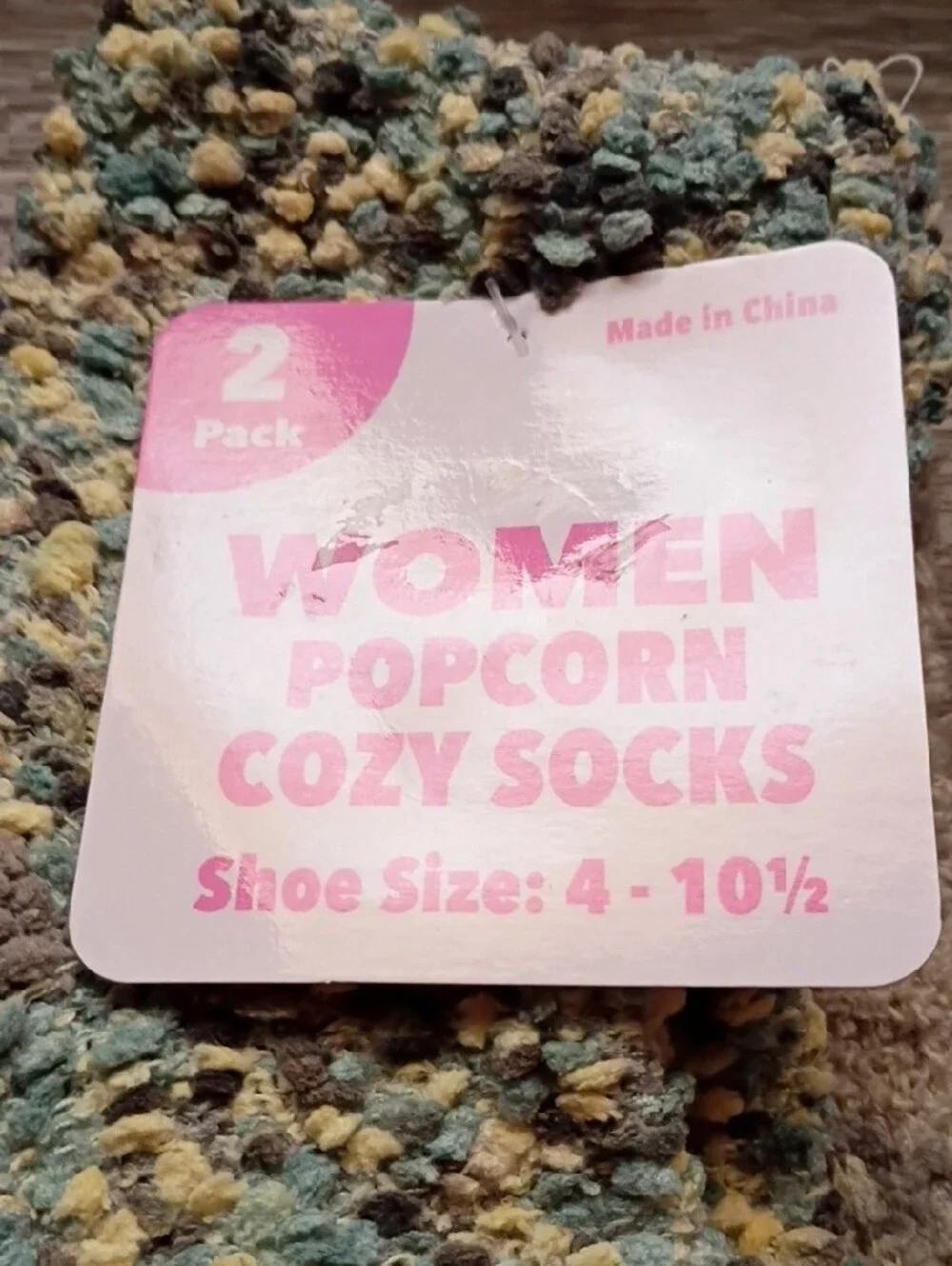 Women Cozy Popcorn Socks - Beige Multi (2 Pack)